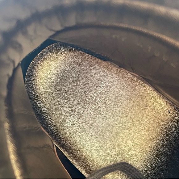 Saint Laurent SL/10H Signature Court Classic Metallic Leather High-Top Sneakers - Picture 10 of 12